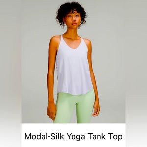 Lululemon Modal-silk yoga tank. Pastel blue sz 12